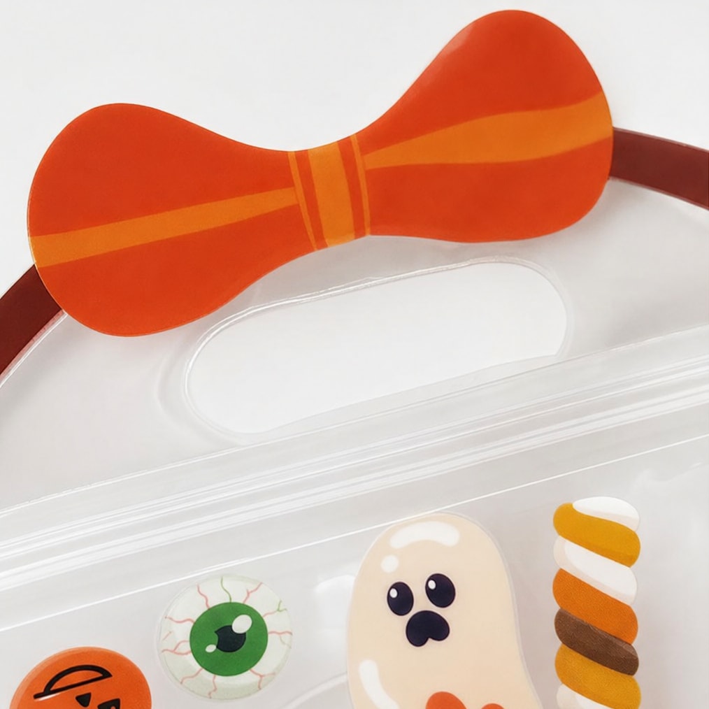 Clear Zipper Halloween Treat Bags with Handles for Candy and Party Favors