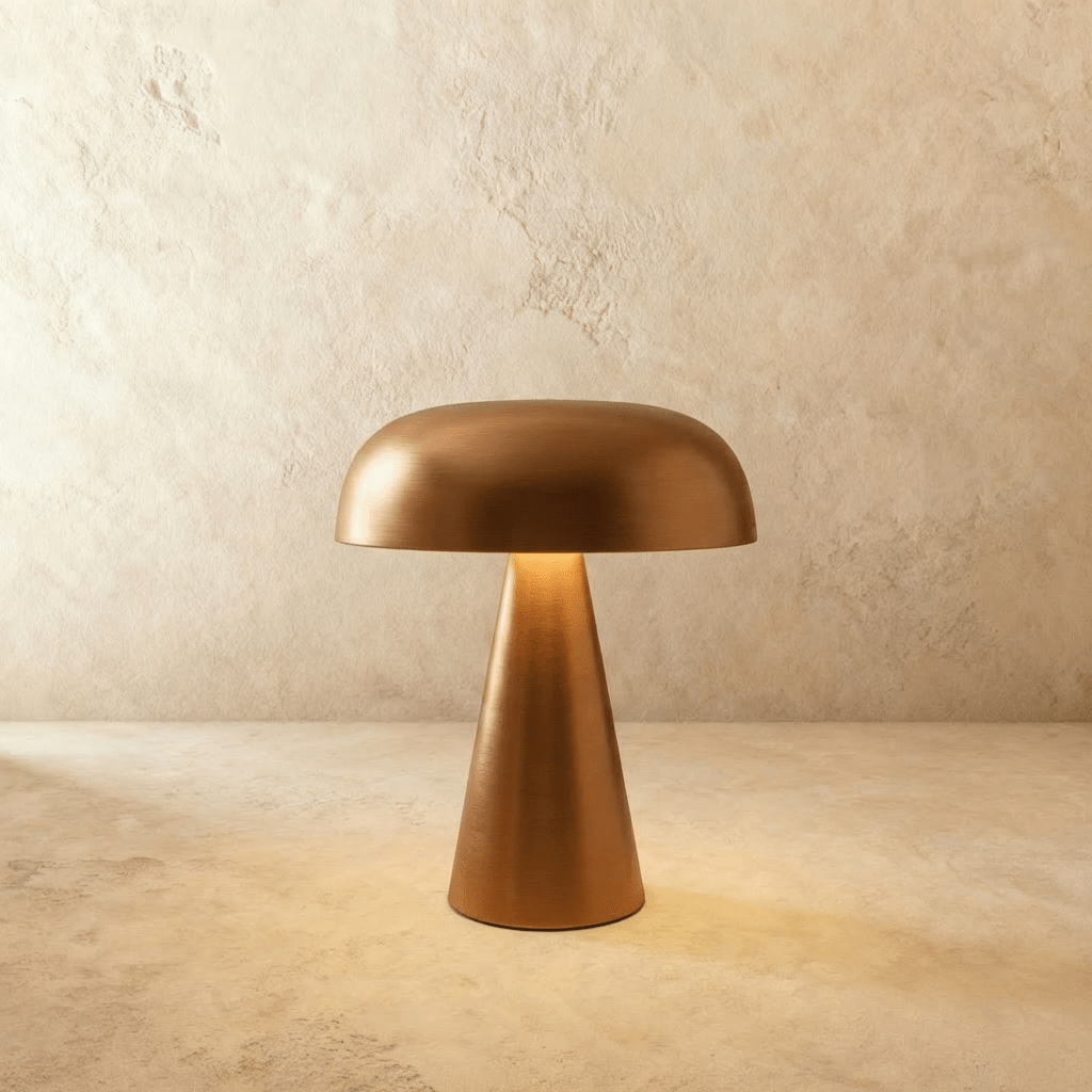 Modern Metal Mushroom Table Lamp with Dome Shade