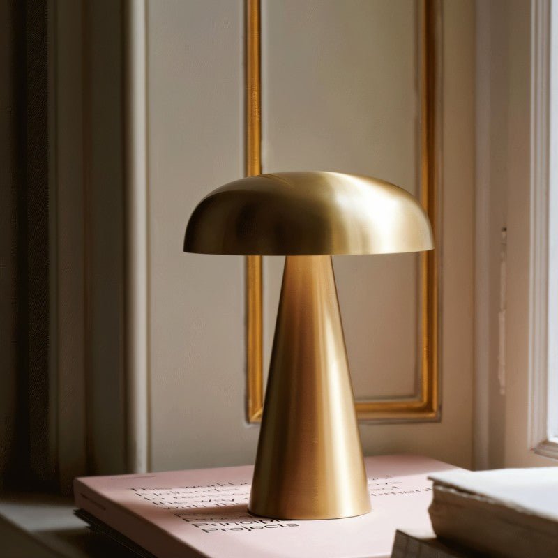 Modern Metal Mushroom Table Lamp with Dome Shade
