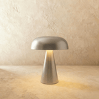 Modern Metal Mushroom Table Lamp with Dome Shade
