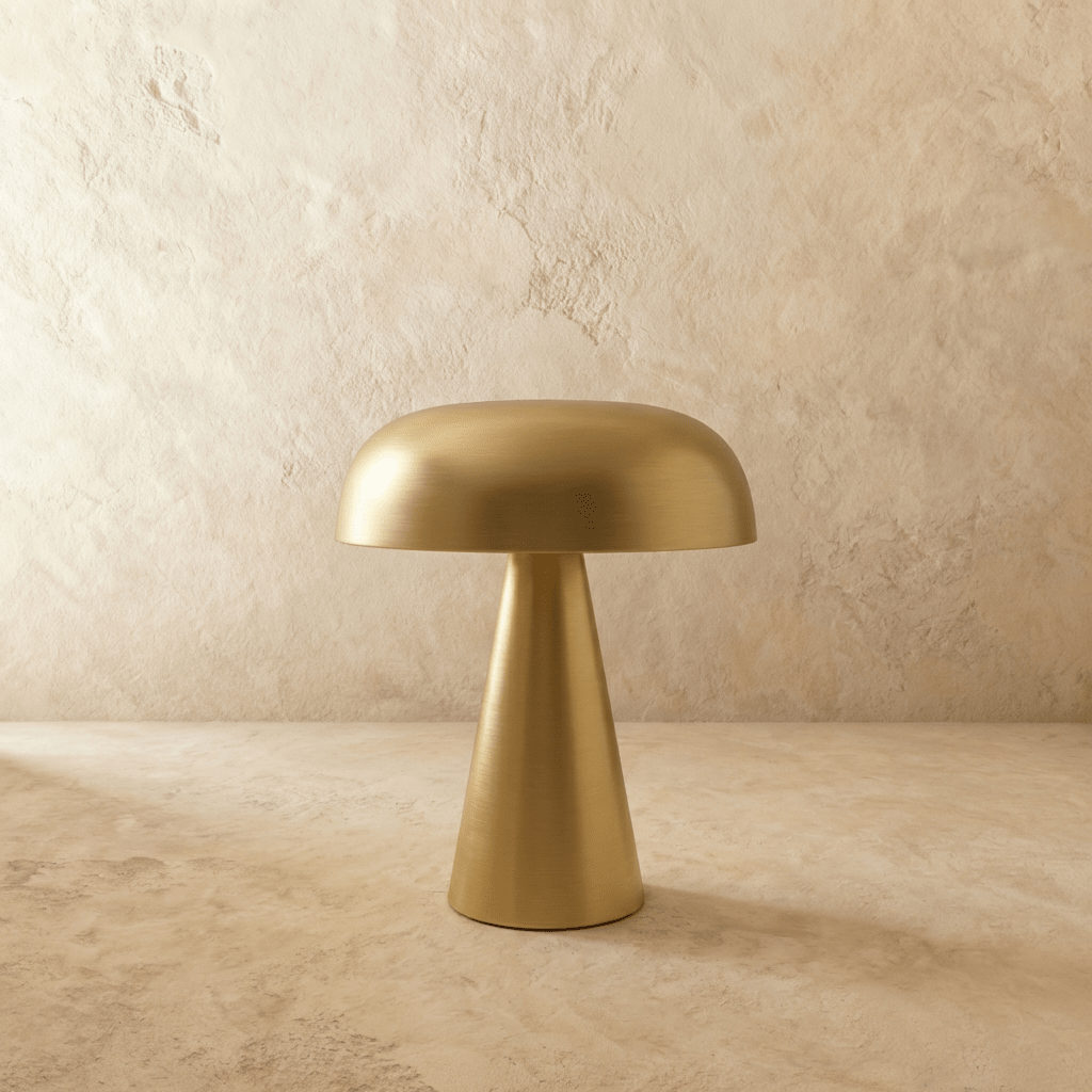 Modern Metal Mushroom Table Lamp with Dome Shade
