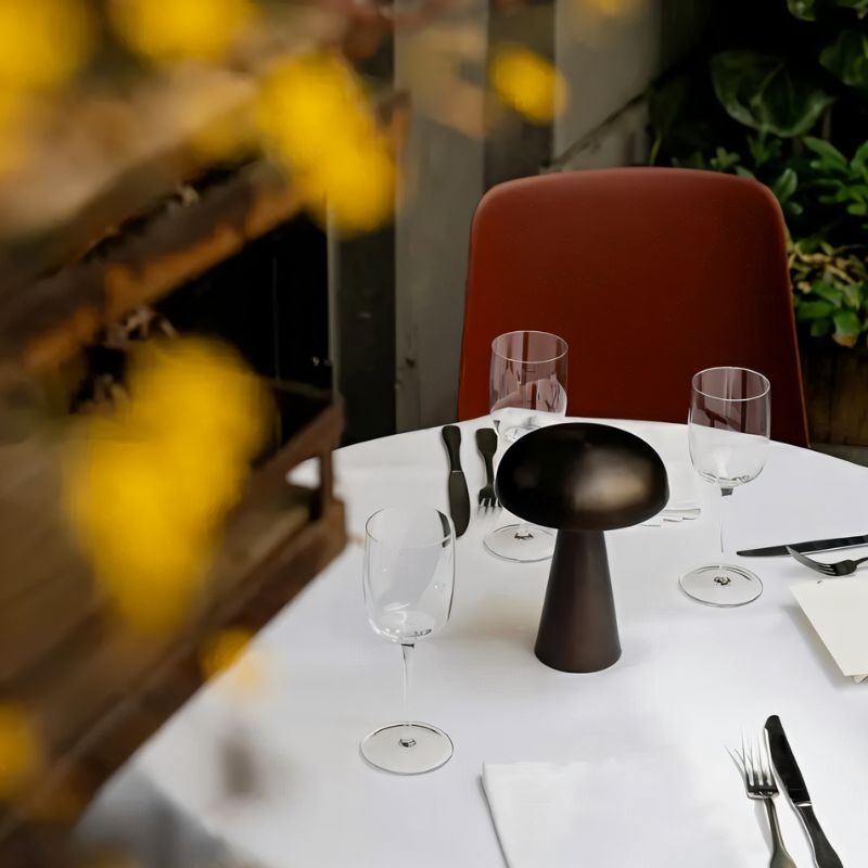 Modern Metal Mushroom Table Lamp with Dome Shade
