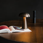 Modern Metal Mushroom Table Lamp with Dome Shade