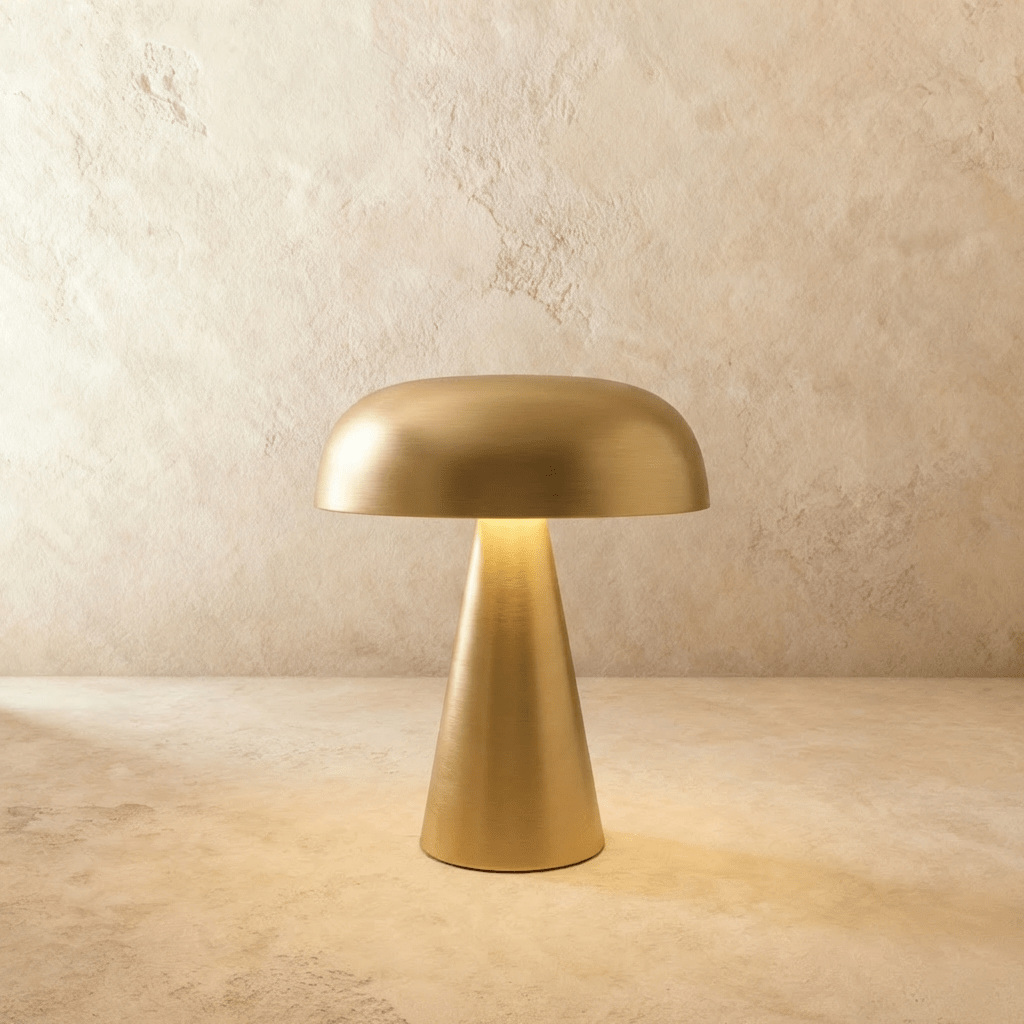 Modern Metal Mushroom Table Lamp with Dome Shade