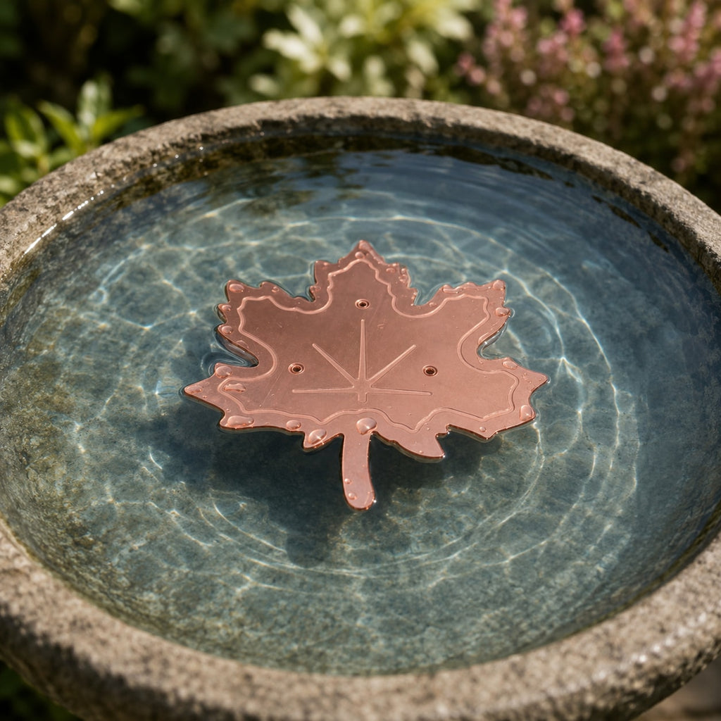 Copper Bird Bath Disc Decorative Flower Insert for Birdbaths and Fountains