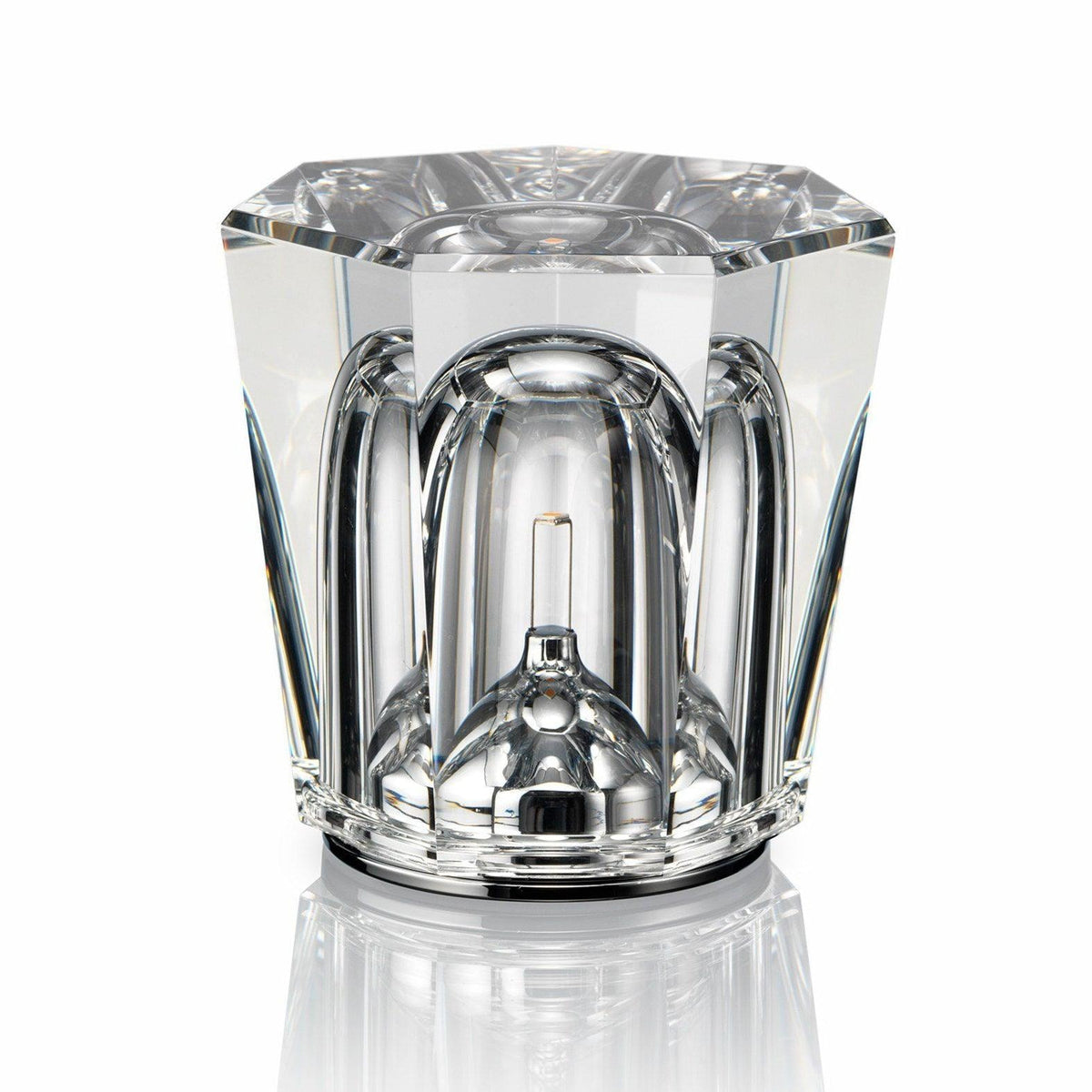 Cordless Crystal Table Lamp with Faceted Prism Shade and USB Charging