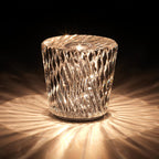 Cordless Crystal Table Lamp with Faceted Prism Shade and USB Charging