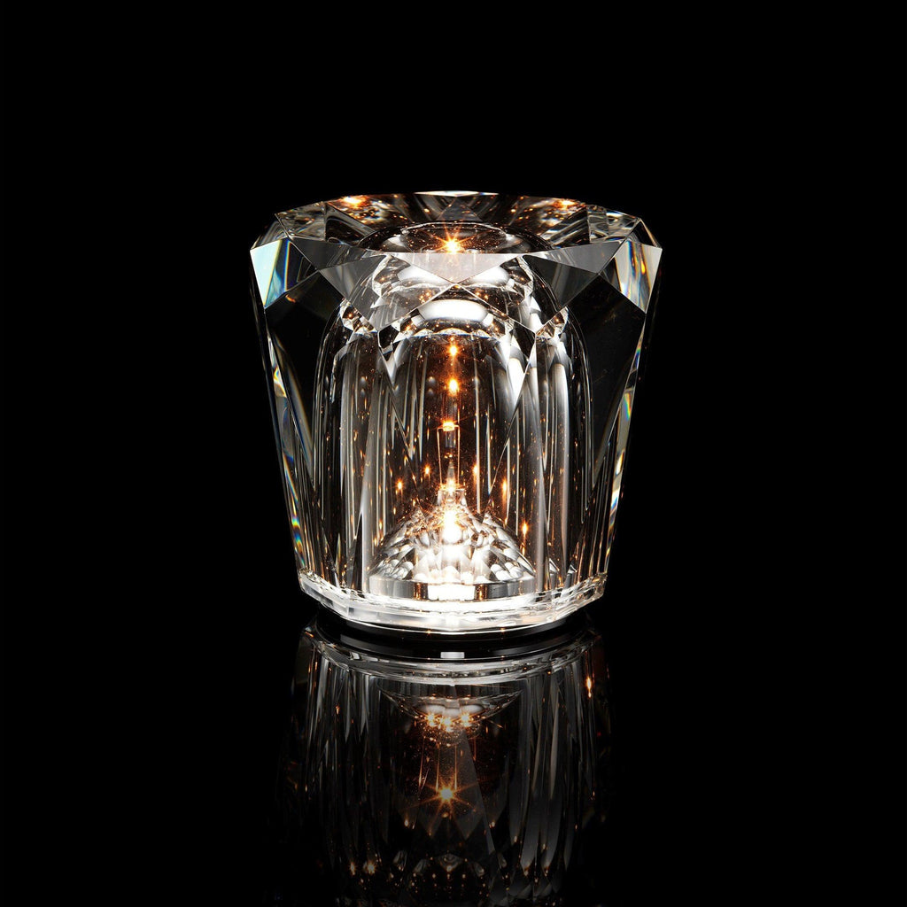 Cordless Crystal Table Lamp with Faceted Prism Shade and USB Charging