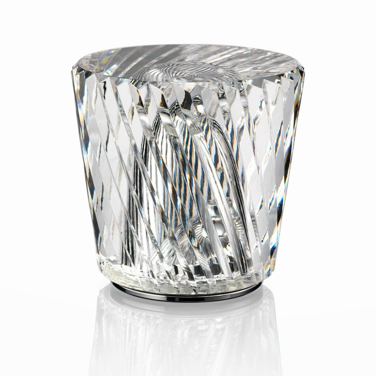 Cordless Crystal Table Lamp with Faceted Prism Shade and USB Charging