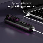 Cordless Hair Straightener Brush with Ceramic Heating and LCD Display
