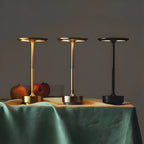 Cordless Metal Table Lamp with Touch Dimming and USB Rechargeable Battery