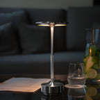 Cordless Metal Table Lamp with Touch Dimming and USB Rechargeable Battery