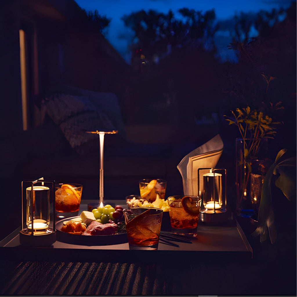 Cordless Metal Table Lamp with Touch Dimming and USB Rechargeable Battery