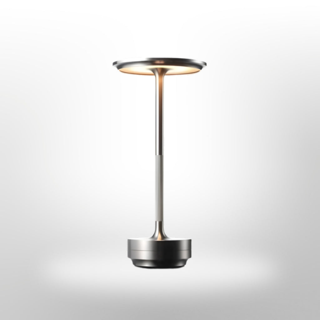 Cordless Metal Table Lamp with Touch Dimming and USB Rechargeable Battery