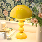 Cordless Mushroom Table Lamp with Stacked Sphere Base and USB Charging