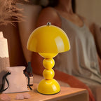 Cordless Mushroom Table Lamp with Stacked Sphere Base and USB Charging