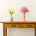 Cordless Mushroom Table Lamp with Stacked Sphere Base and USB Charging