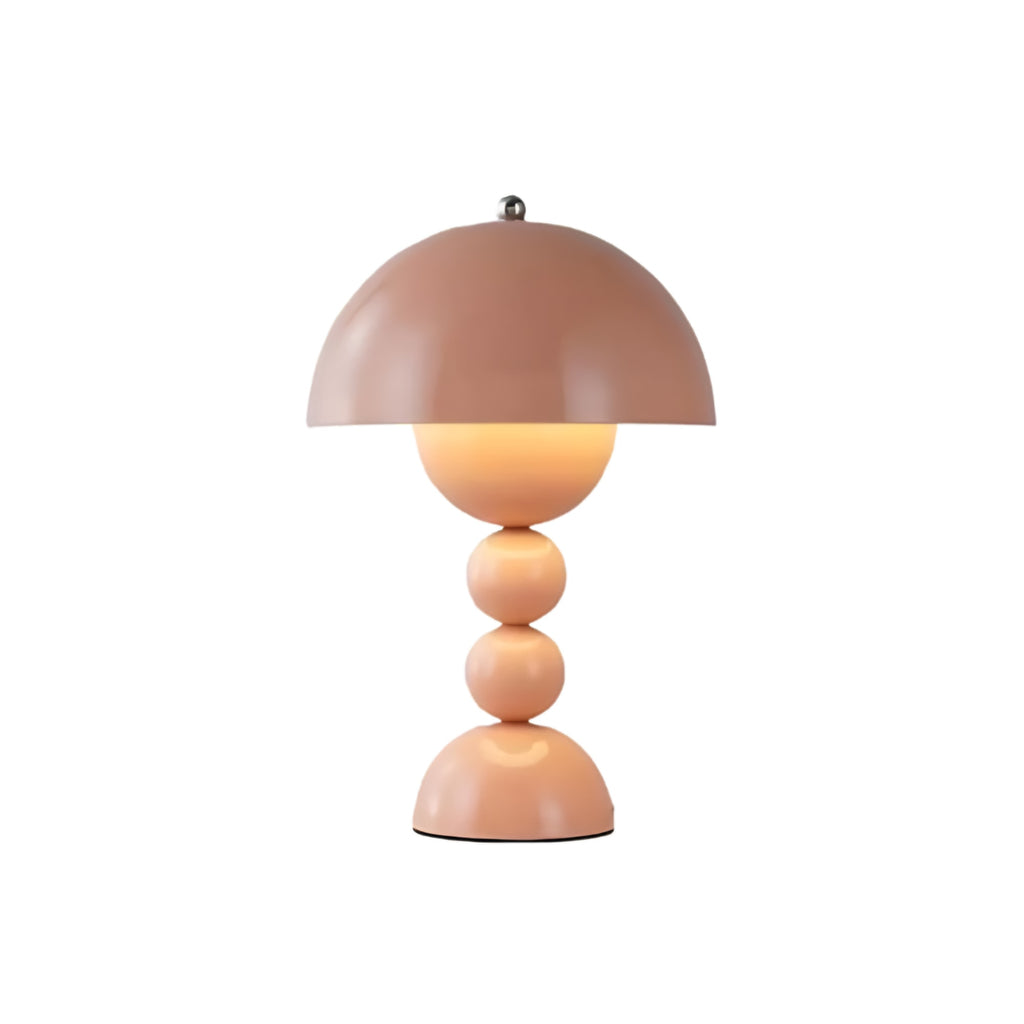 Cordless Mushroom Table Lamp with Stacked Sphere Base and USB Charging