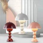 Cordless Mushroom Table Lamp with Stacked Sphere Base and USB Charging