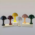 Cordless Mushroom Table Lamp with Stacked Sphere Base and USB Charging