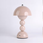 Cordless Mushroom Table Lamp with Stacked Sphere Base and USB Charging