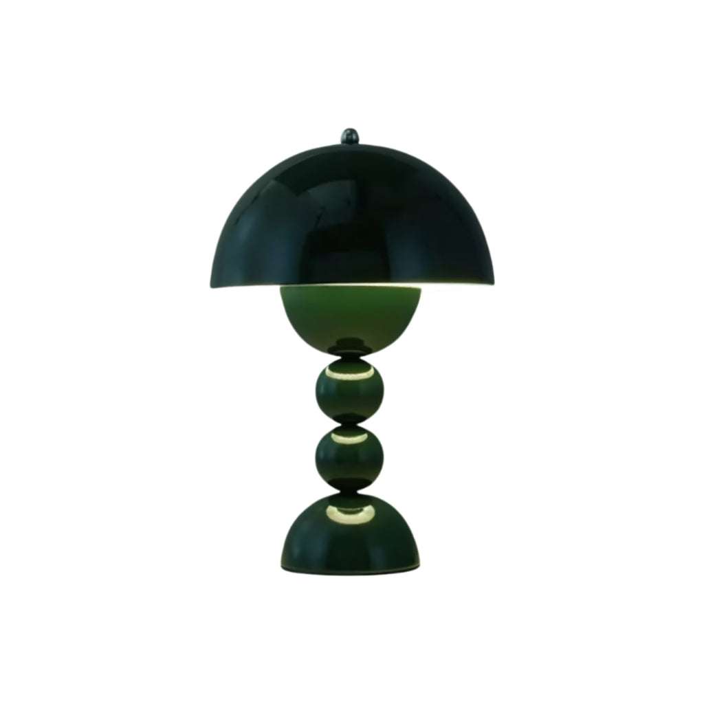 Cordless Mushroom Table Lamp with Stacked Sphere Base and USB Charging