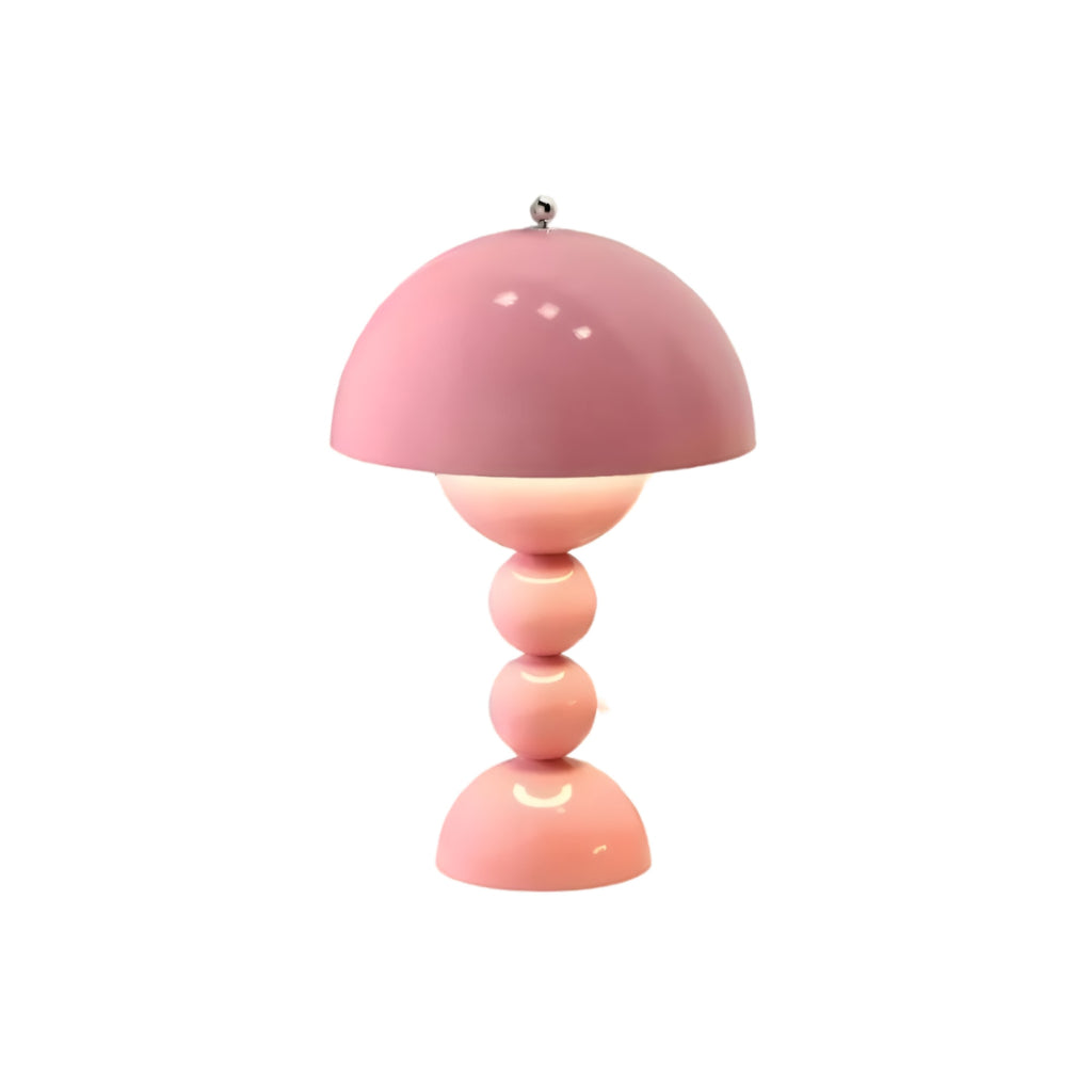 Cordless Mushroom Table Lamp with Stacked Sphere Base and USB Charging