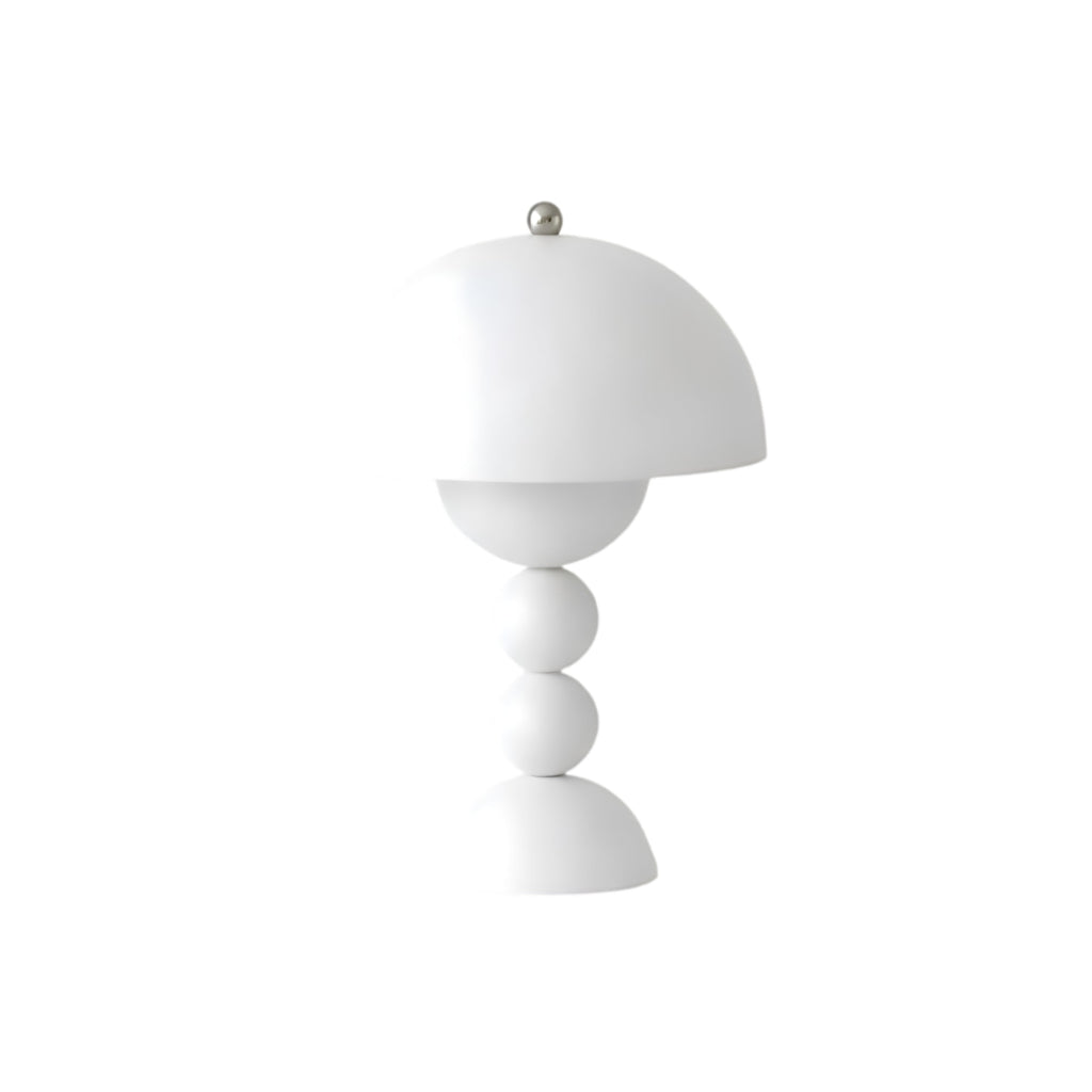 Cordless Mushroom Table Lamp with Stacked Sphere Base and USB Charging