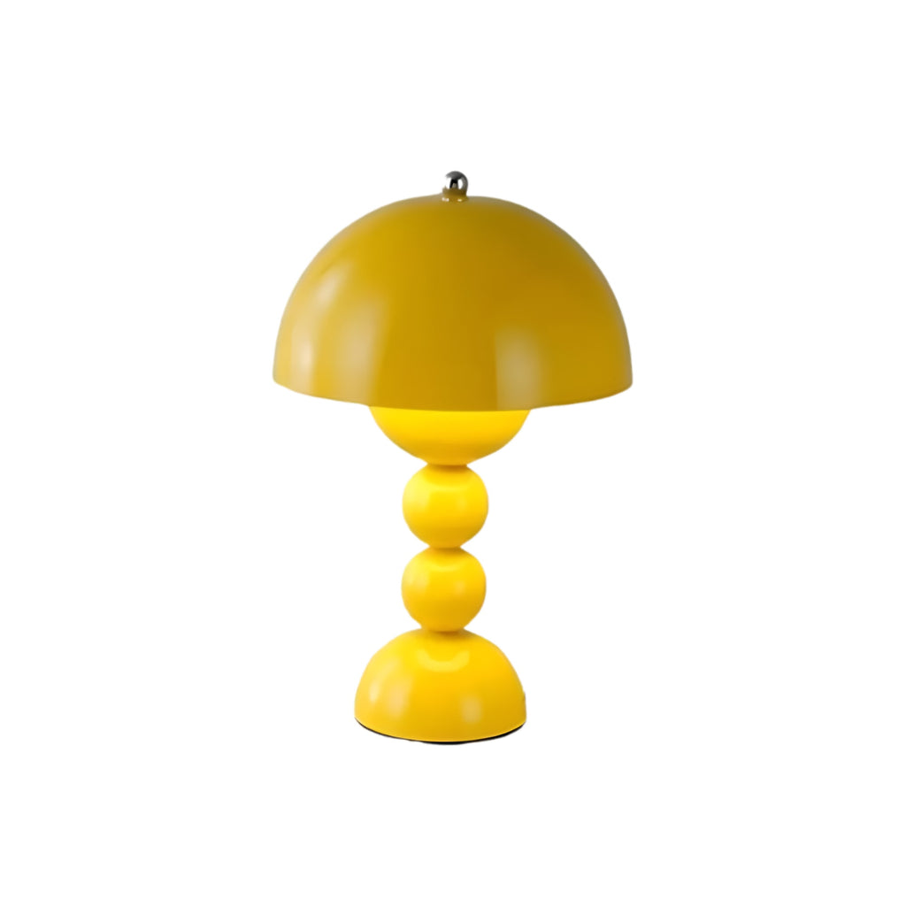 Cordless Mushroom Table Lamp with Stacked Sphere Base and USB Charging