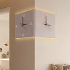 Corner Wall Clock Wall Sconce with Backlit LED Light