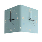 Corner Wall Clock Wall Sconce with Backlit LED Light