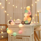 Cotton Ball String Lights with USB or Battery Power for Bedroom
