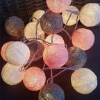 Cotton Ball String Lights with USB or Battery Power for Bedroom