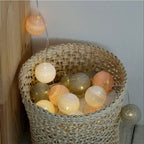 Cotton Ball String Lights with USB or Battery Power for Bedroom