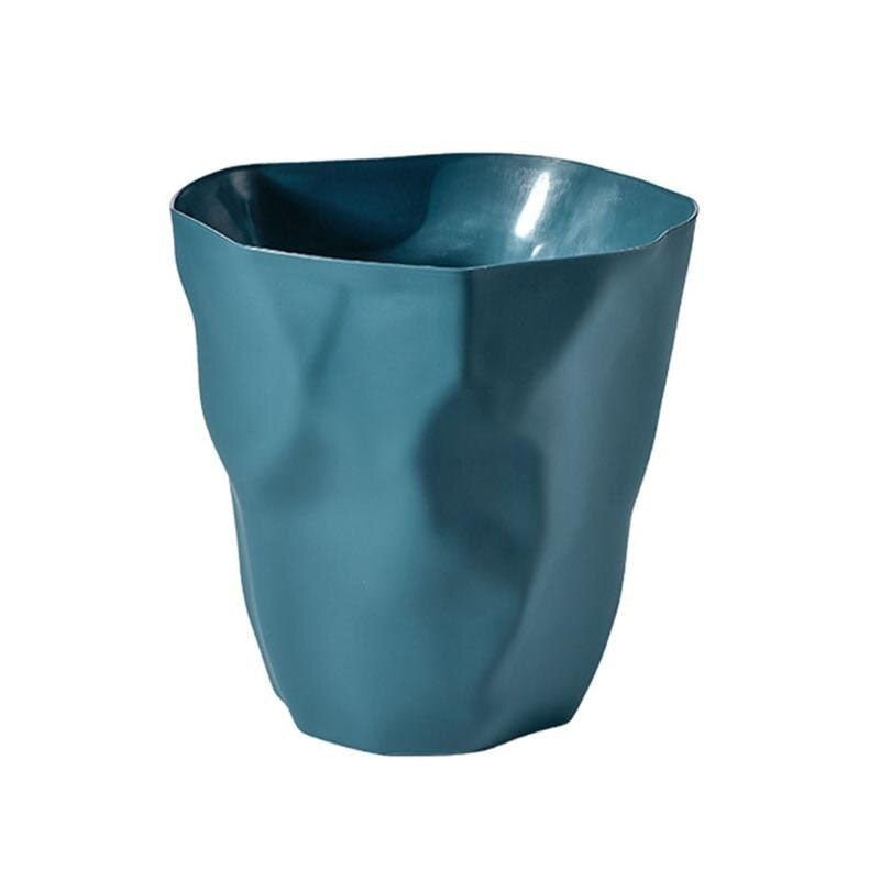 Crumpled Paper Design Waste Basket with Irregular Shape for Bathroom