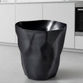 Crumpled Paper Design Waste Basket with Irregular Shape for Bathroom