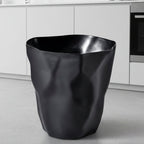 Crumpled Paper Design Waste Basket with Irregular Shape for Bathroom