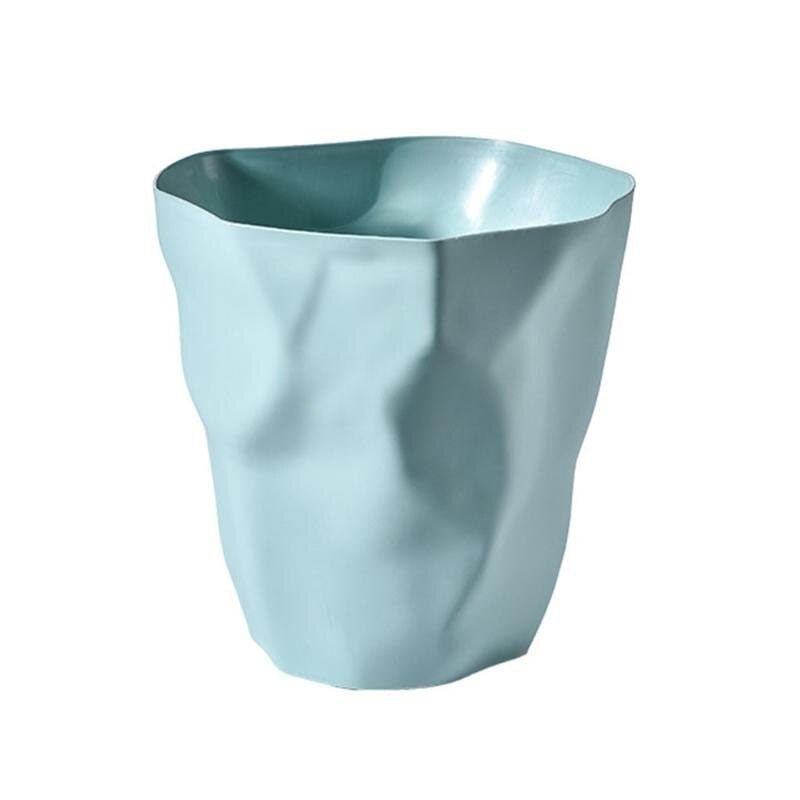 Crumpled Paper Design Waste Basket with Irregular Shape for Bathroom