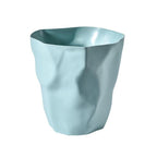 Crumpled Paper Design Waste Basket with Irregular Shape for Bathroom