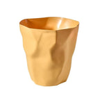 Crumpled Paper Design Waste Basket with Irregular Shape for Bathroom