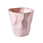 Crumpled Paper Design Waste Basket with Irregular Shape for Bathroom