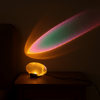 Crystal Eye Glass Table Lamp with Sunset Projection LED Light