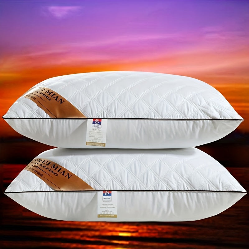 Hotel Quality Bed Pillow with Washable Cover Polyester Fiber Fill Shape Retaining Pillow for Back Side and Stomach Sleepers