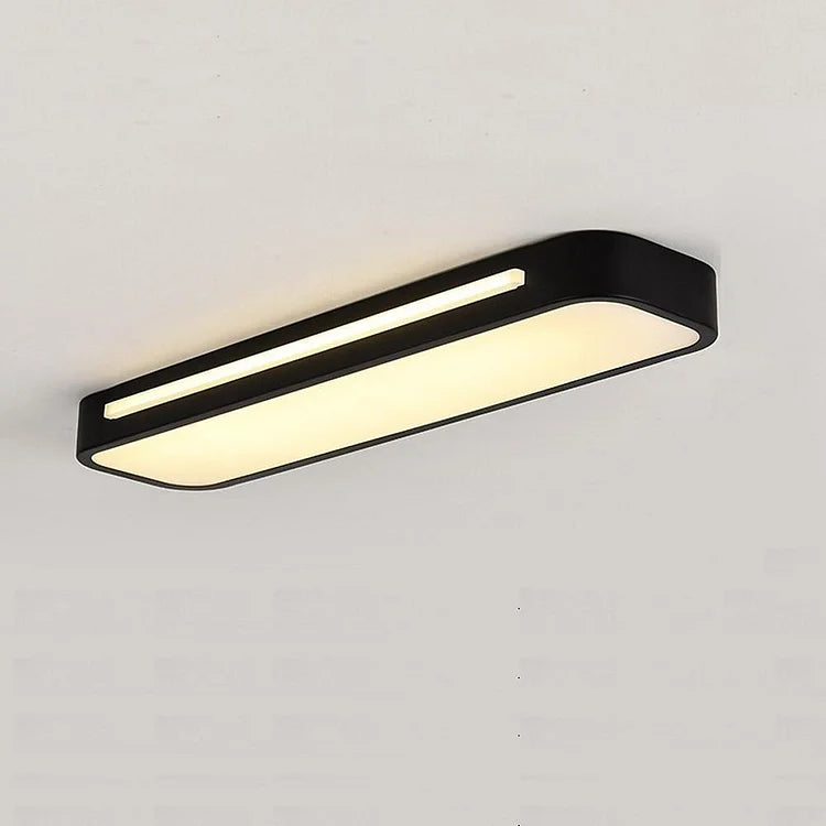 Modern Long Rectangle Flush Mount Ceiling Light with LED
