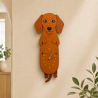 Dachshund Wall Clock with Swinging Tail | Silent Wooden Pendulum Clock