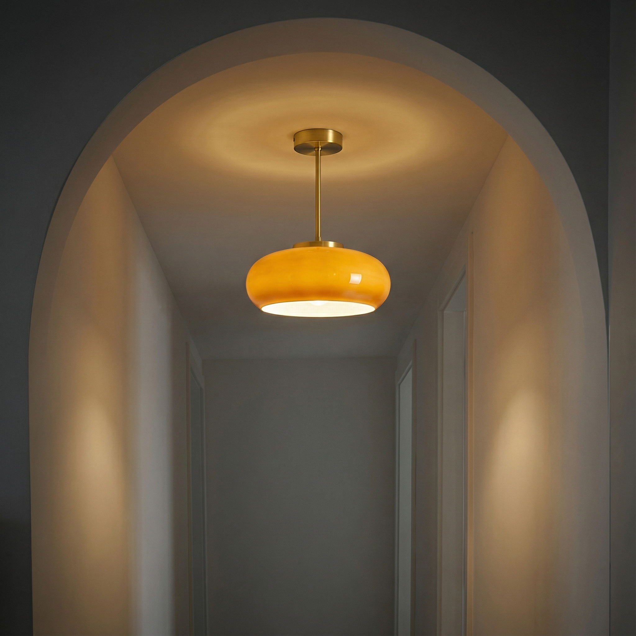 Vintage Glass Ceiling Pendant Light with E27 Socket Semi Flush Mount