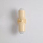Modern 2-Light Metal Cylinder Wall Sconce with Up Down Globe Shades