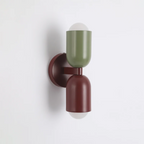 Modern 2-Light Metal Cylinder Wall Sconce with Up Down Globe Shades