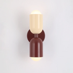 Modern 2-Light Metal Cylinder Wall Sconce with Up Down Globe Shades