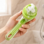 Dog Bath Brush with Shampoo Dispenser and Soft Silicone Bristles